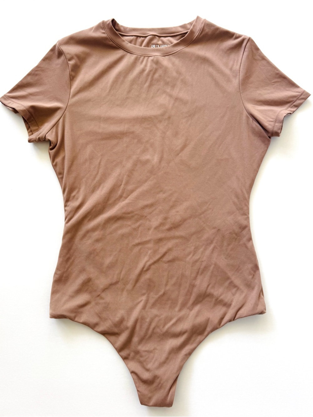 PUMIEY Nude Beige Short Sleeve Bodysuit – Size S